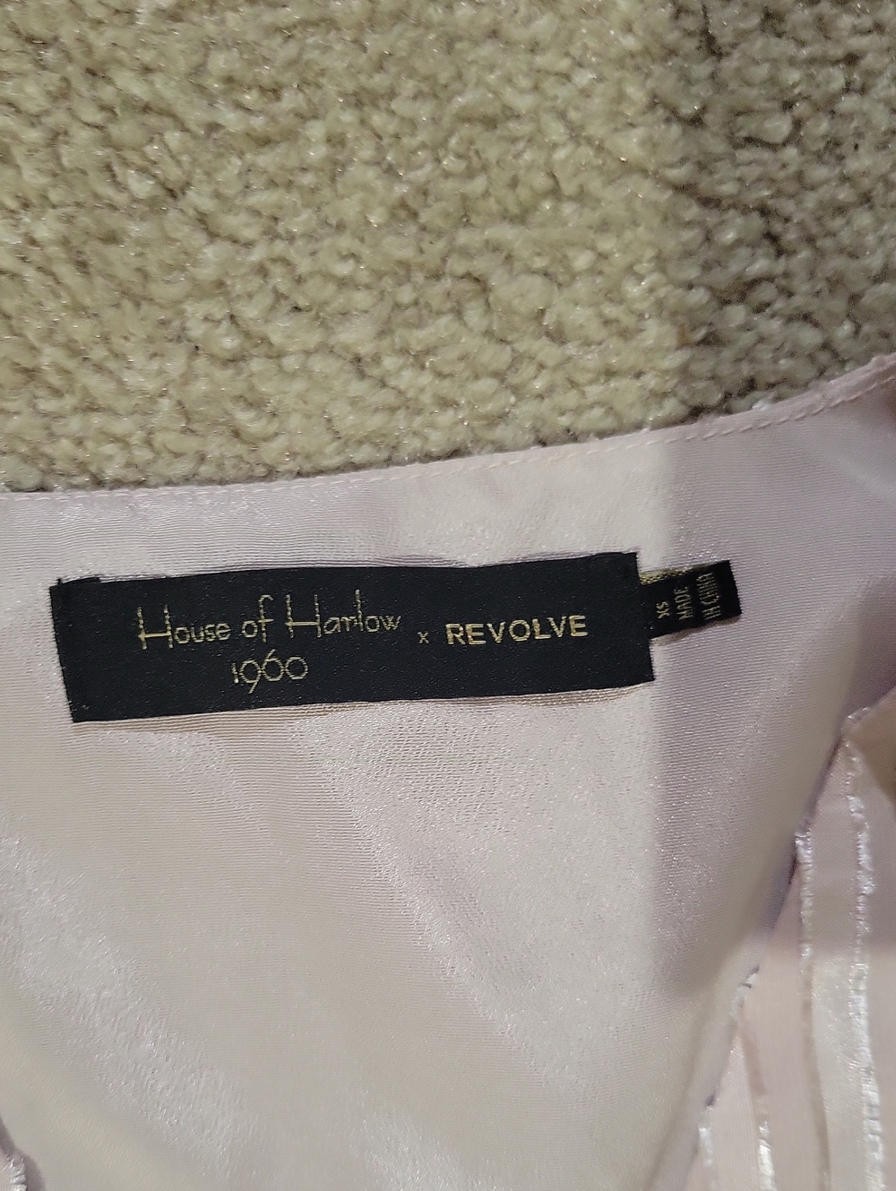House of Harlow 1960 Blush Pink Metallic Stripe Wrap Top - Picture 3 of 8